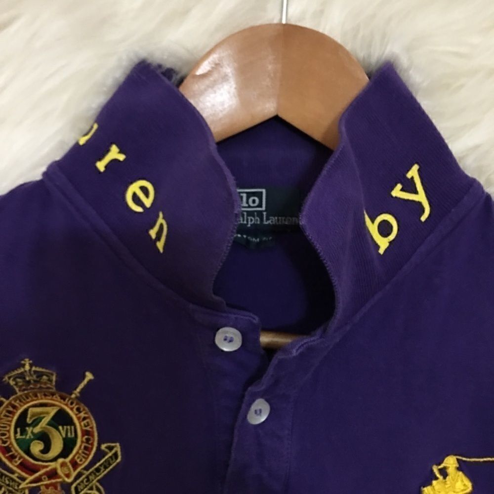 Rare Vintage Polo Ralph Lauren Logo pop collar top - Picture 6 of 10